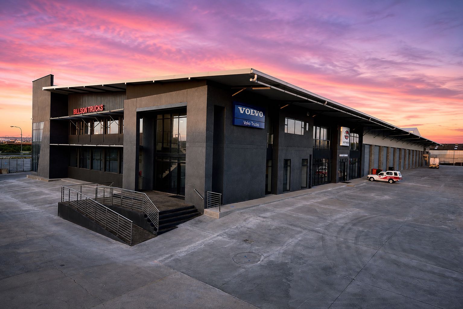 Aerial view of the Billson Trucks 6,000m2 purpose-built facility in Deal Party, Gqeberha